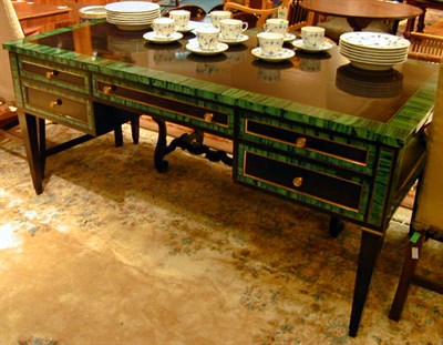 Lot 159 - Louis XVI Style Mahogany and Faux Malachite...