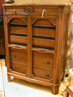 Lot 268 - Provincial Louis XV Style Marble Top Pine Cabinet