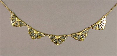 Lot 148 - Gold and Platinum Necklace 14 kt. yellow gold...