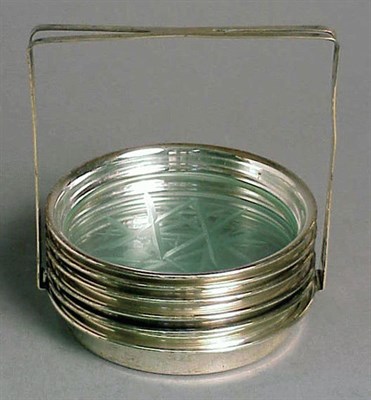 Lot 328 - Group of Sterling Silver Rimmed Coasters