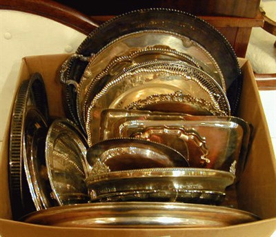 Lot 337 - Group of Silver Plated Trays Approximately...