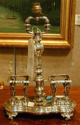 Lot 342 - Continental Silver Cruet Stand, Mounted as a...