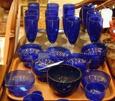 Lot 371 - Group of Cobalt and Red Glass Stemware...