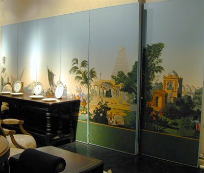 Lot 700 - Six-Panel Folding Landscape Screen
