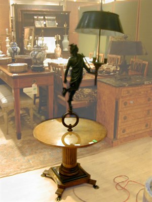 Lot 645 - Neoclassical Style Patinated-Metal and Walnut...