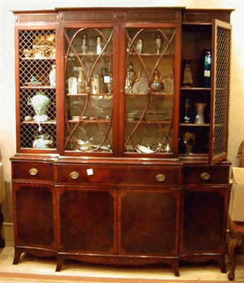 Lot 381 - Regency Style Mahogany Breakfront