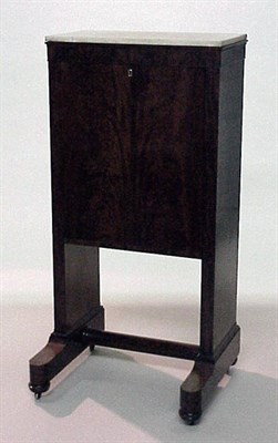 Lot 336 - Classical Mahogany Marble Top Drop-Front Desk...