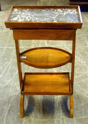 Lot 419 - Continental Fruitwood Three-Tier Side Table