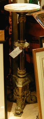 Lot 420 - Brass and Marble Pedestal