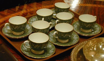 Lot 443 - Group of Eight Wedgwood Celadon Porcelain...