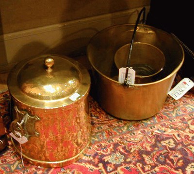Lot 447 - Miscellaneous Group of Three Brass Kitchen Items