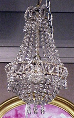 Lot 457 - Two Louis XVI Style Beaded Glass Hanging Lanterns