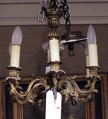 Lot 386 - Louis XV Style Gilt-Metal Six-Light Chandelier