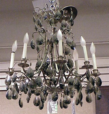Lot 382 - Rococo Style Nickel Plated Eight-Light...