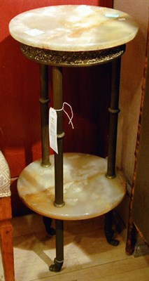 Lot 484 - Louis XVI Style Onyx and Brass Two-Shelf Side...