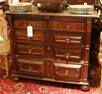 Lot 503 - William and Mary Style Oak Chest of Drawers