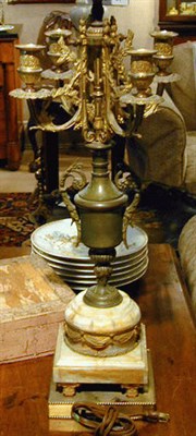 Lot 506 - Louis XVI Style Bronze and Marble Five-Light...