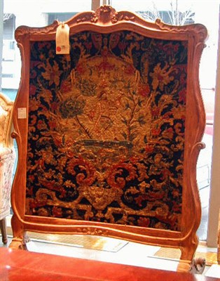 Lot 201 - Louis XV Style Fruitwood Fire Screen with...