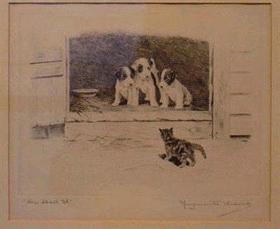 Lot 64 - Marguerite Kirmse "How About It" etching,...