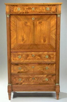 Lot 116 - Continental Neoclassical Walnut Secretaire a...