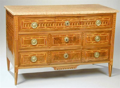 Lot 547 - Italian Neoclassical Walnut Parquetry Commode...