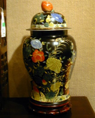 Lot 222 - Pair of Chinese Polychrome-Decorated Covered Jars
