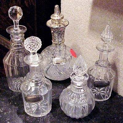 Lot 201 - Group of Colorless Glass Decanters...