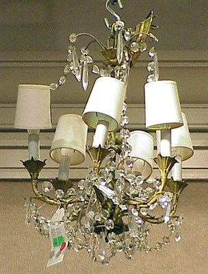 Lot 443 - Louis XV Style Gilt-Metal Six-Light Chandelier