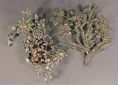 Lot 250 - Rhinestone Pin and Hair Comb Each set in a...