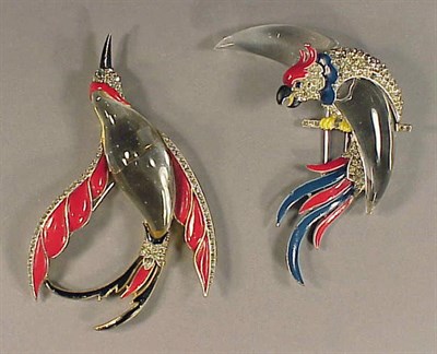 Lot 296 - Two Jelly Belly Bird Pins Comprising a Trifari...