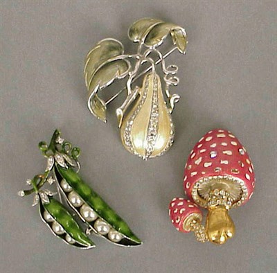 Lot 289 - Group of Three Vegetable and Fruit Pins...