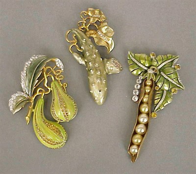 Lot 288 - Group of Three Vegetable Pins Comprising a...