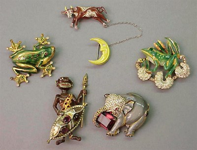 Lot 298 - Five Corocraft Pins Comprising hunter with...