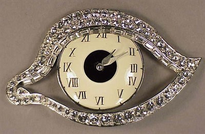 Lot 240 - Christian Dior Eye Pin White and black enamel...