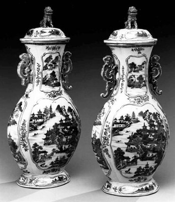 Lot 30 - Pair of Chinese Export Porcelain Blue and...