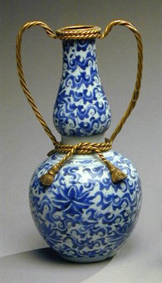 Lot 130 - Chinese Gilt-Bronze Mounted Blue and White...
