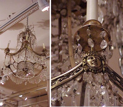 Lot 358 - Rococo Style Gilt-Bronze Six-Light Chandelier...