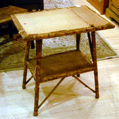 Lot 114 - Victorian Bamboo and Rattan Two-Tier Side Table
