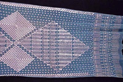 Lot 1149 - Cerulean Blue and Silver Egyptian Shawl 1920s...