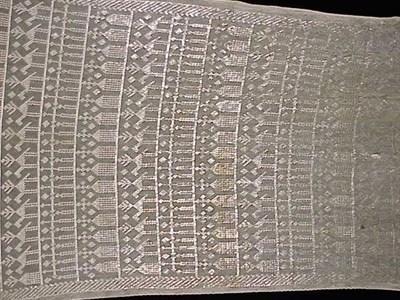 Lot 1152 - Ivory and Silver Egyptian Shawl 1920s With...