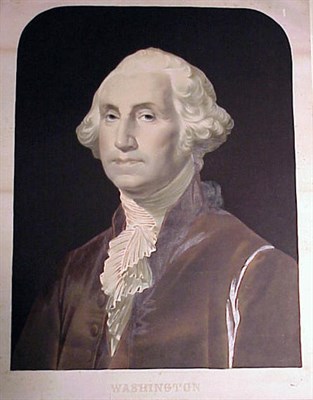 Lot 96 - After Gilbert Stuart WASHINGTON Hand-colored...