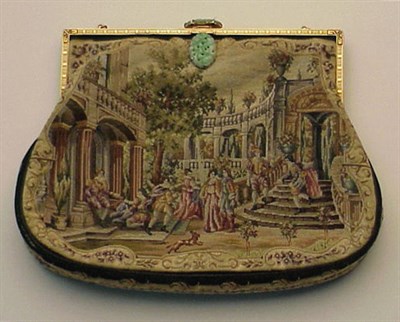 Lot 1069 - Petit Point and 14 Kt. Gold Evening Bag...