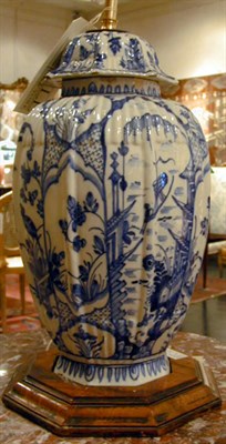 Lot 82 - Dutch Delft Blue and White Covered Vase Early...