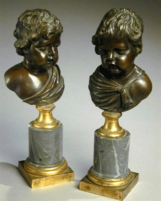 Lot 97 - Pair of Louis XVI Gilt and Patinated-Bronze...