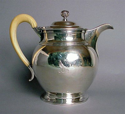 Lot 54 - George III Silver Hot Teapot Maker's mark We-T...