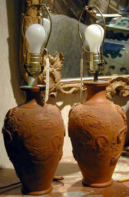 Lot 48 - Pair of Japanese Terra Cotta Vases Late 19th...