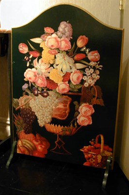 Lot 7 - Painted Fire Screen Modern Rectangular, with a...