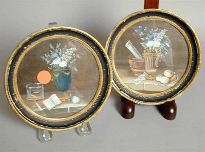 Lot 43 - Pair of Framed French Gouache Still Life...
