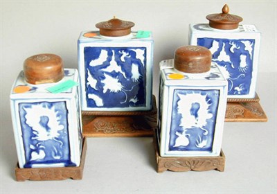 Lot 66 - Two Pairs of Chinese Blue and White Porcelain...