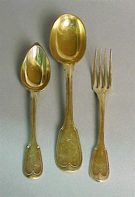 Lot 52 - French Gilt-Silver Partial Flatware Service...